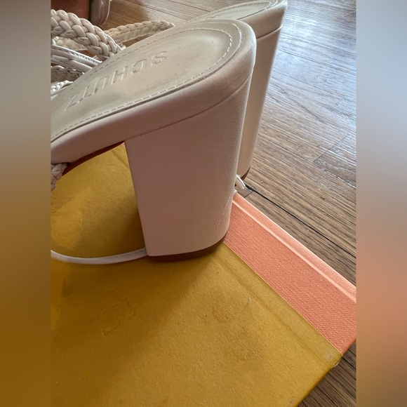 SCHUTZ White Braided Lace-Up Heels - Picture 11 of 15